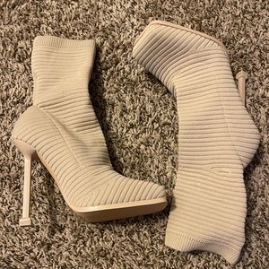 SHE IN -fabric square toe booties